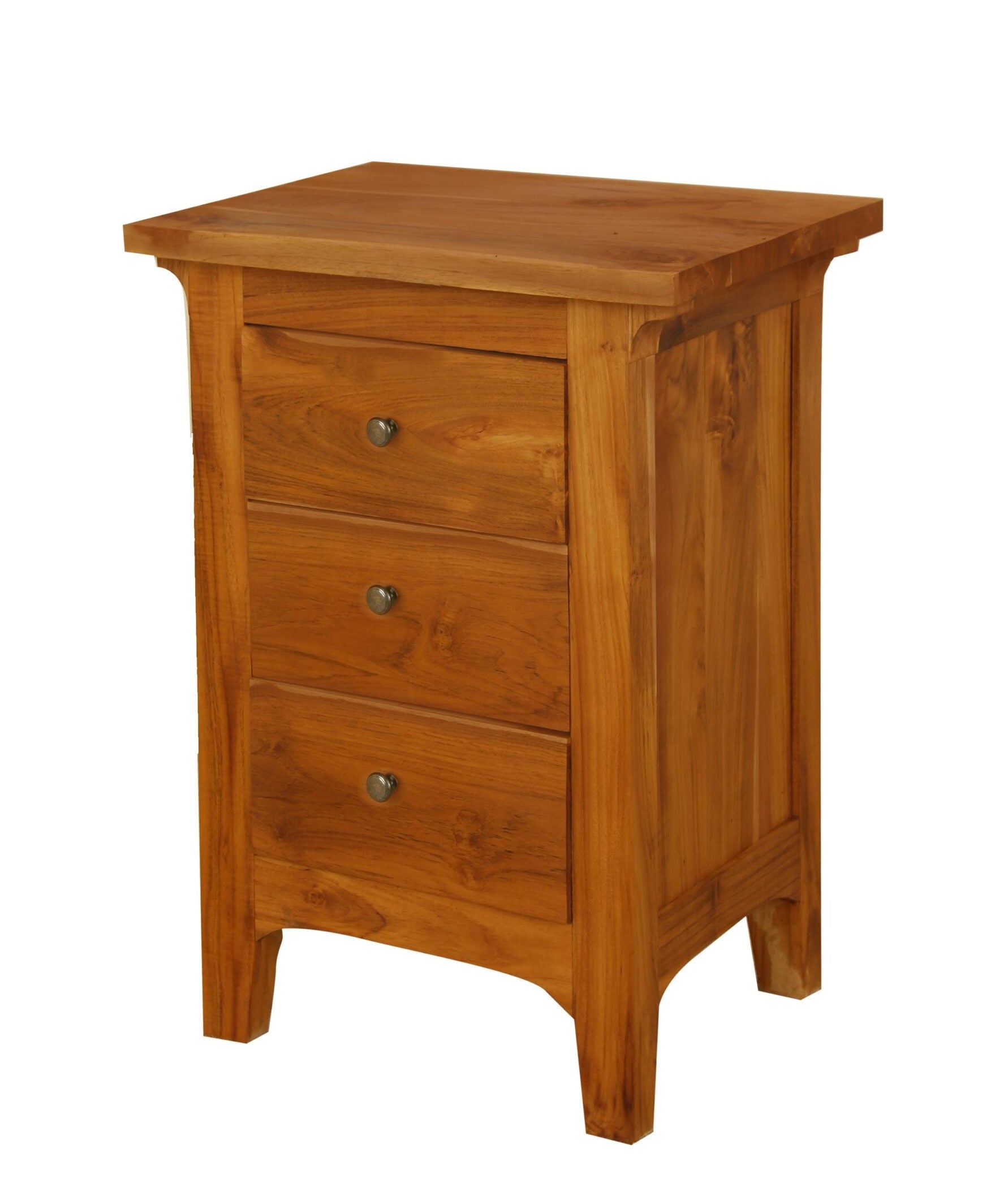 Batavia Solid Teak, Bedside Chest, 3-Drawer, Saffron