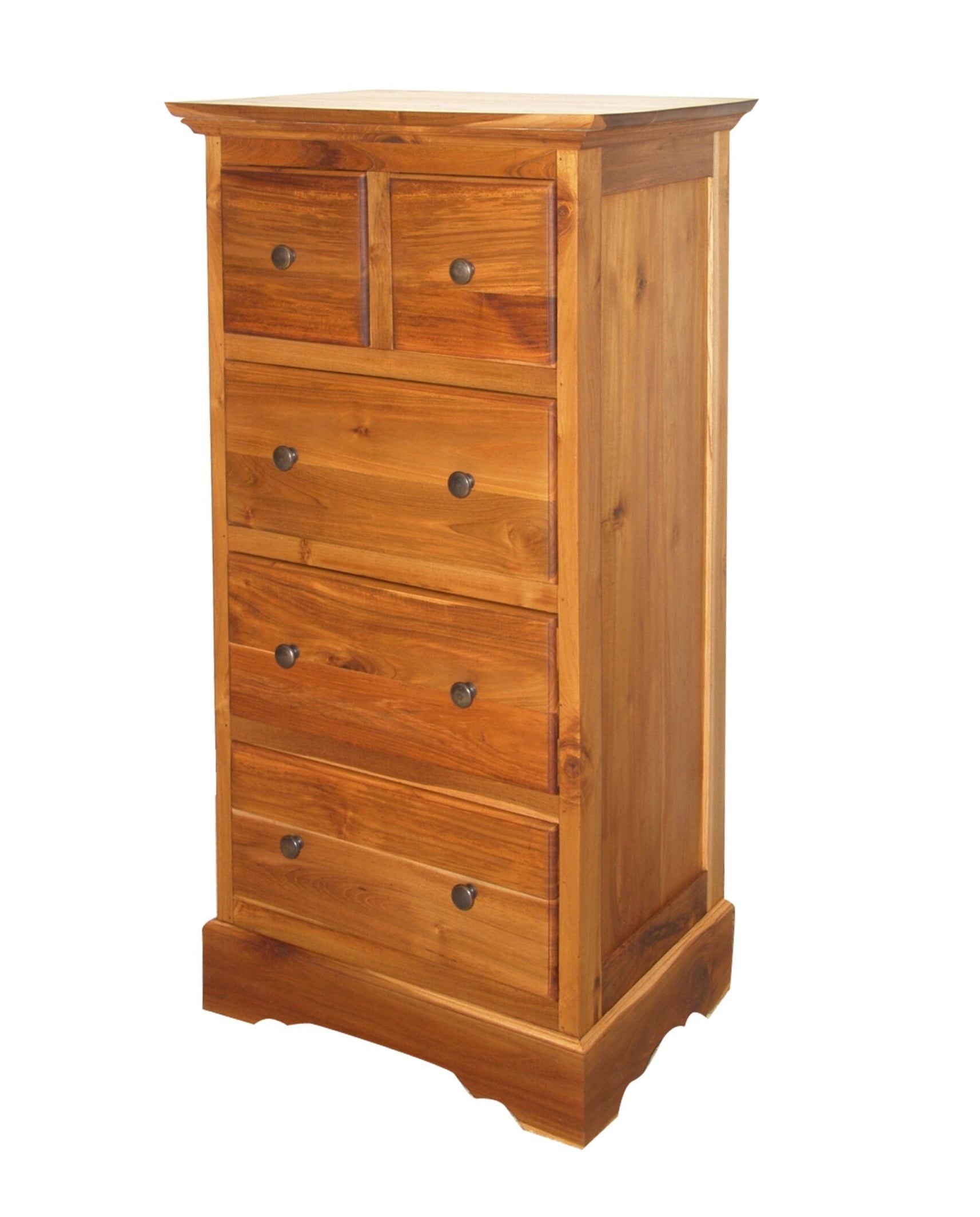 Batavia Solid Teak, Chest of Drawer, 5-Drawer, 2-over 3-Drawer