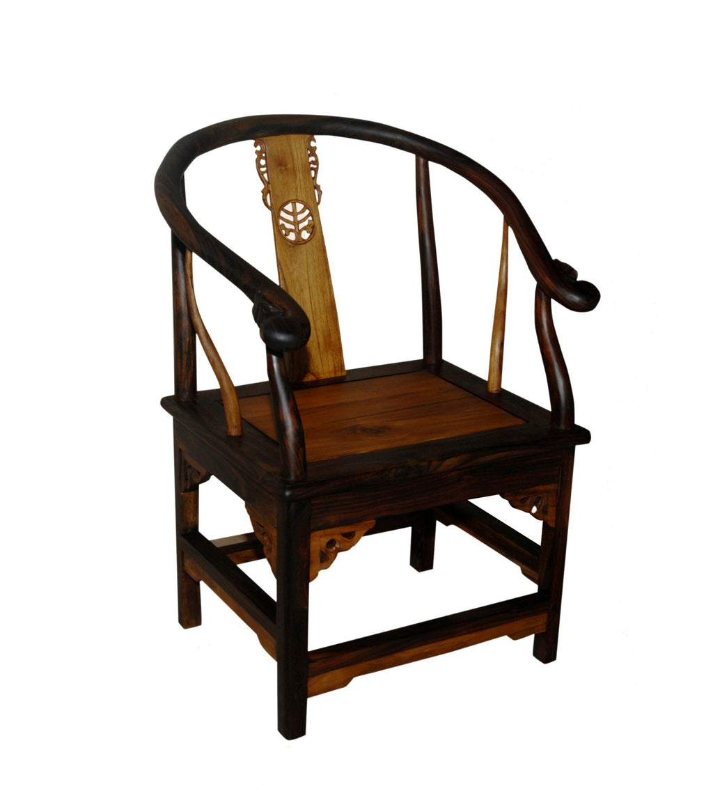 Carver Tai Chi Chair. Sonokeling and Teak, Carved back