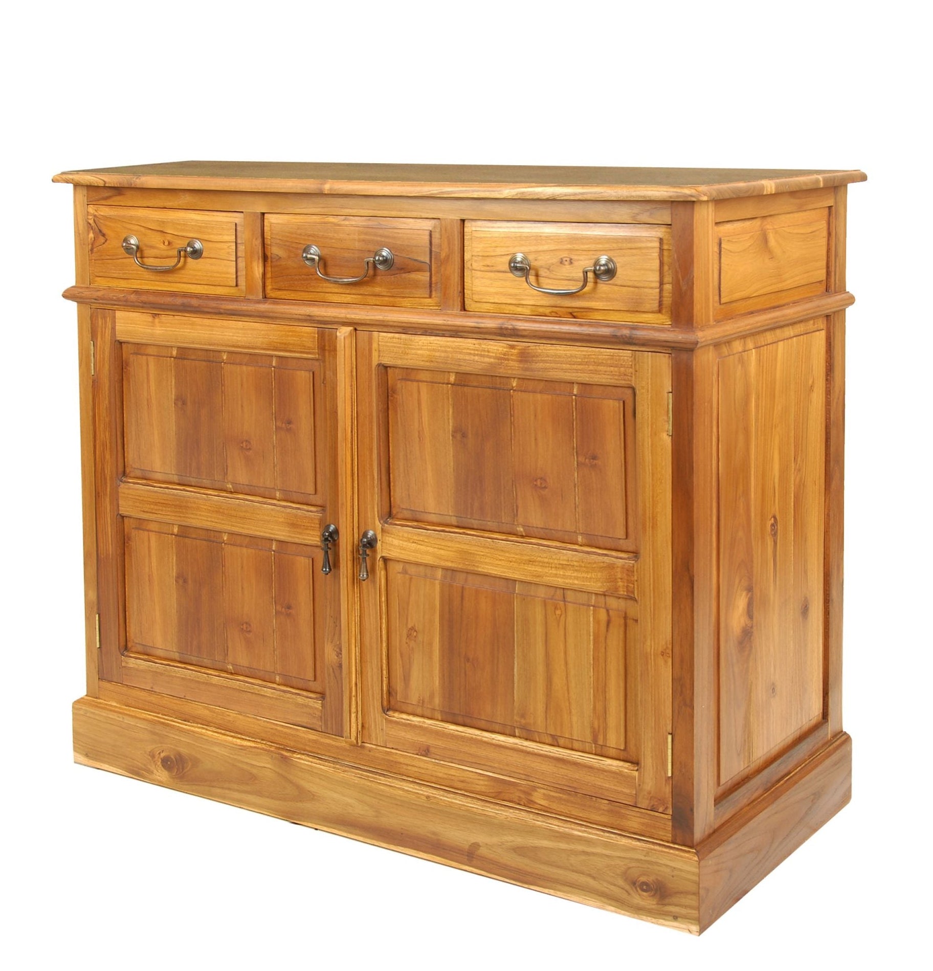 Batavia Solid Teak Buffet, Solid 2 Door, 3 Drawer Medium