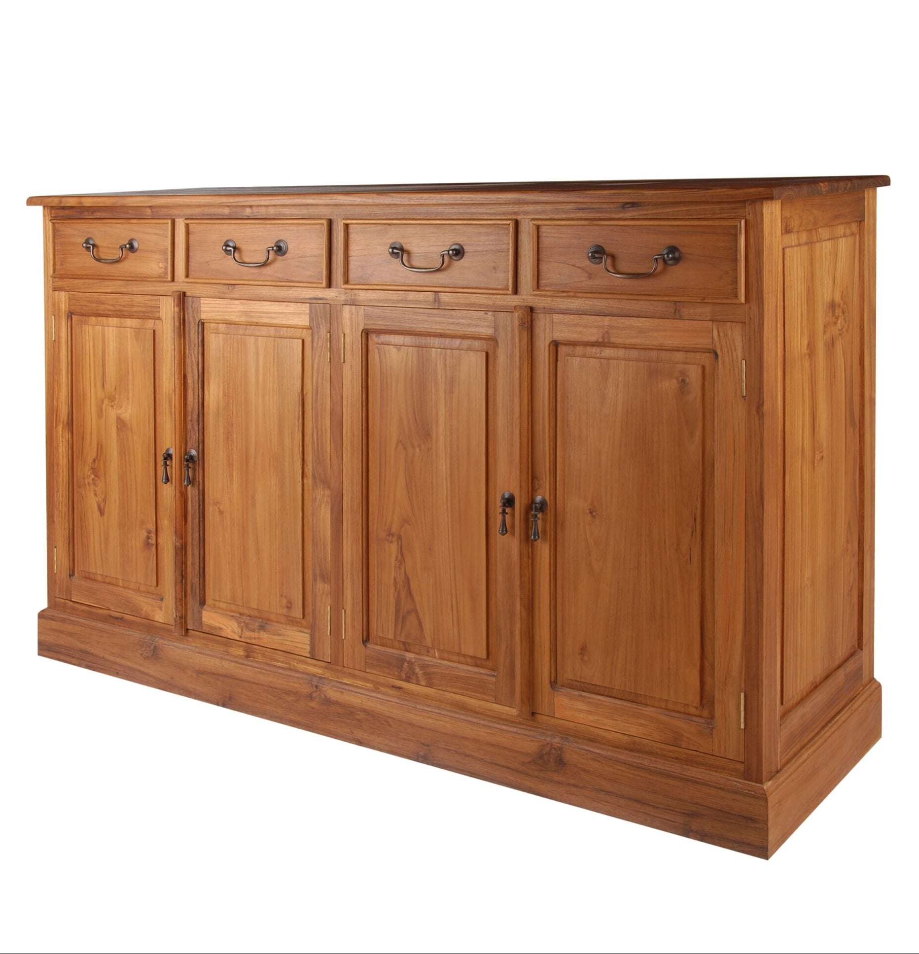 Batavia Solid Teak, Sideboard, Japara, 4-Door Solid, 4-Drawer