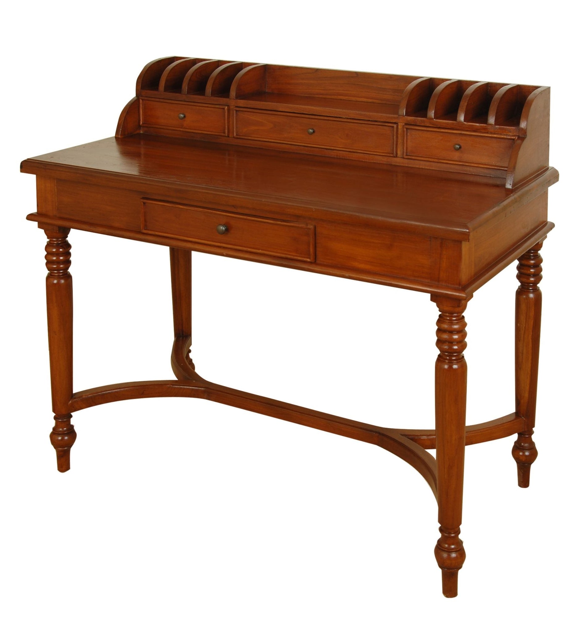 Batavia Solid Teak, Writing Table 4 Drawer Support to Base