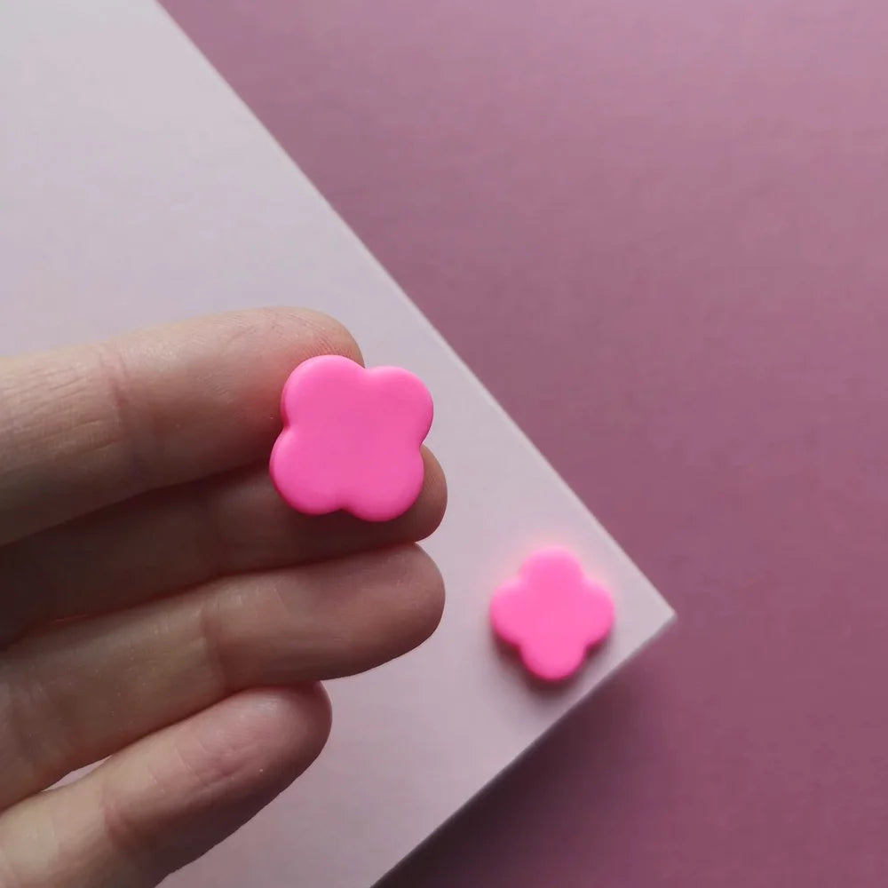 BUDDIE studs Neon Pink earrings