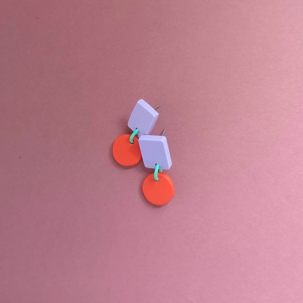CONFETTI 1 Lilac & Orange-red