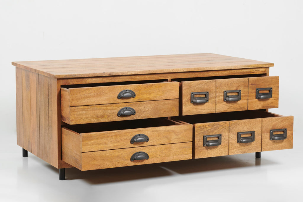 Coffee Table, open, 4 drawers