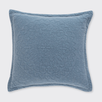 Stonewash Cotton Cornflower Blue Continental Pillow sham