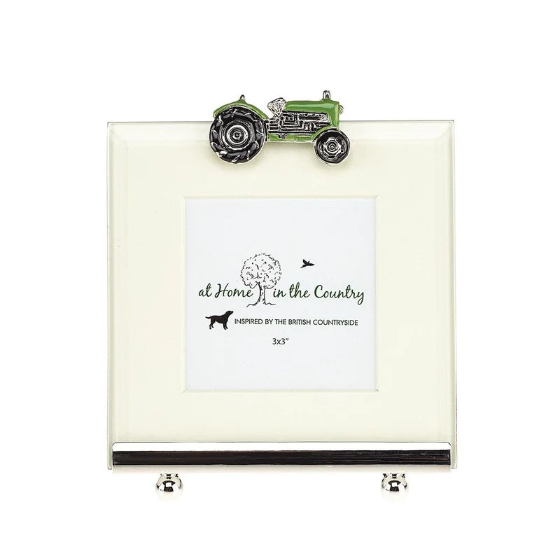 Green Tractor photo frame 3 x 3''