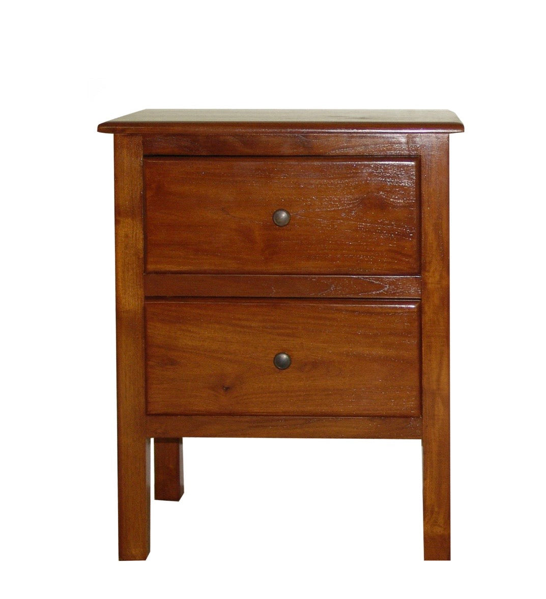 Bedside Chest small, 2 drawers, straight leg