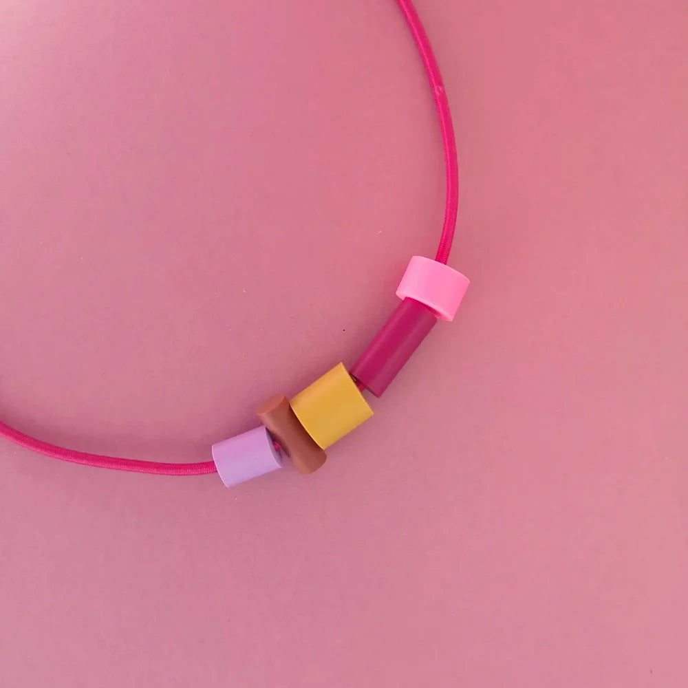 KIKKI Necklace Raspberry Cord