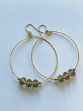 Gold Champagne Crystal Earring Hoops