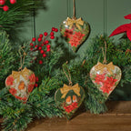 POINSETTIA METAL SHAPED HANGER 4 ASSTD WITH BOW