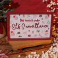 Elf Crew Under Surveillance wood Framed Wall Plaque