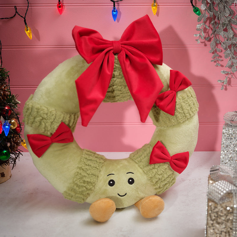 Merry Little Bows Plush Wreath sitter or hanger
