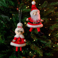 CHRISTMAS MR AND MRS CLAUS DRESSED HANGER 2 ASSTD