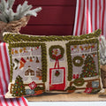 DECK THE HALLS 100% COTTON CUSHION WITH ALL OVER EMBROIDERY