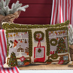 DECK THE HALLS 100% COTTON CUSHION WITH ALL OVER EMBROIDERY