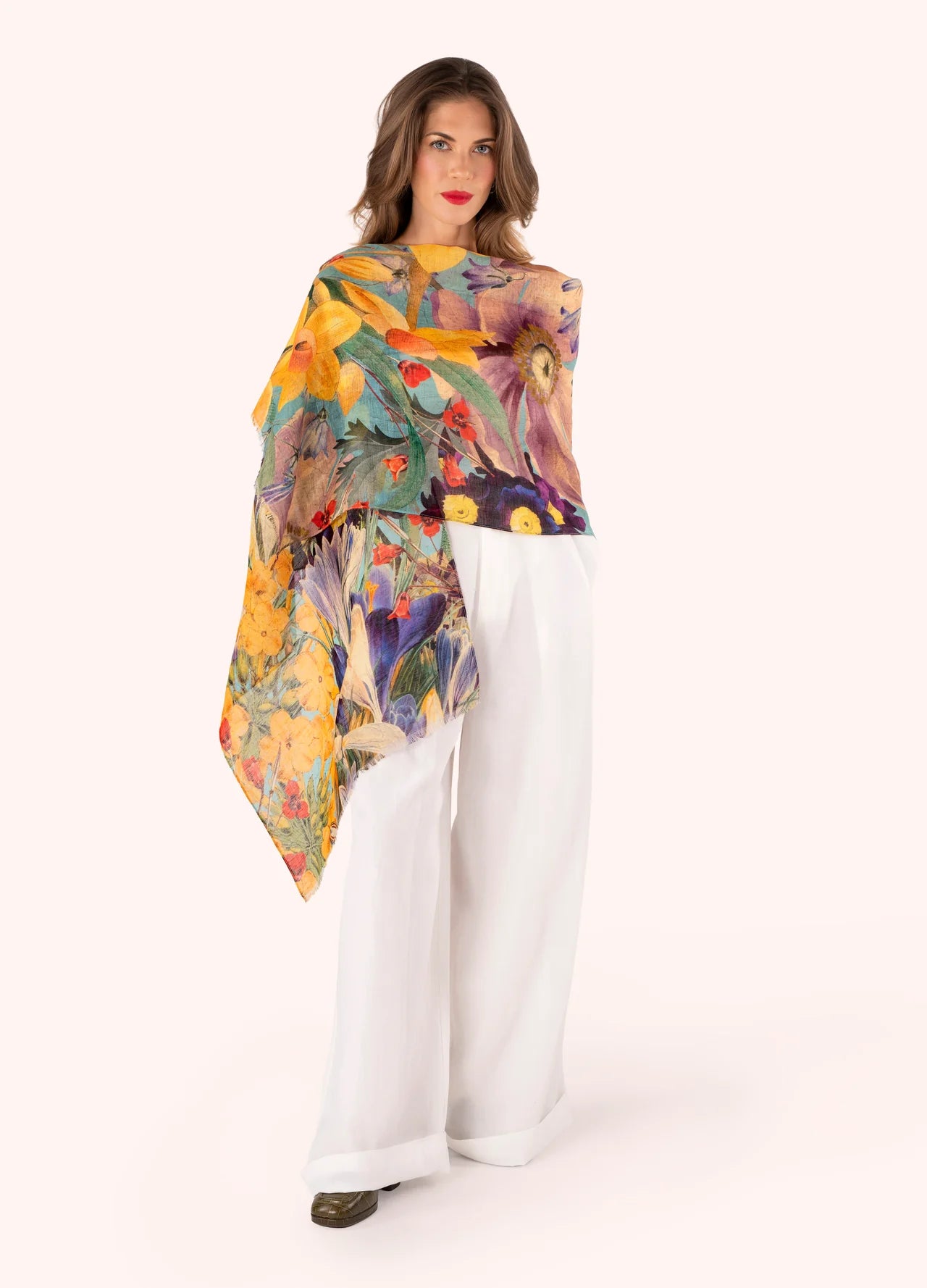 Spring Flowers Linen/Cotton Scarf