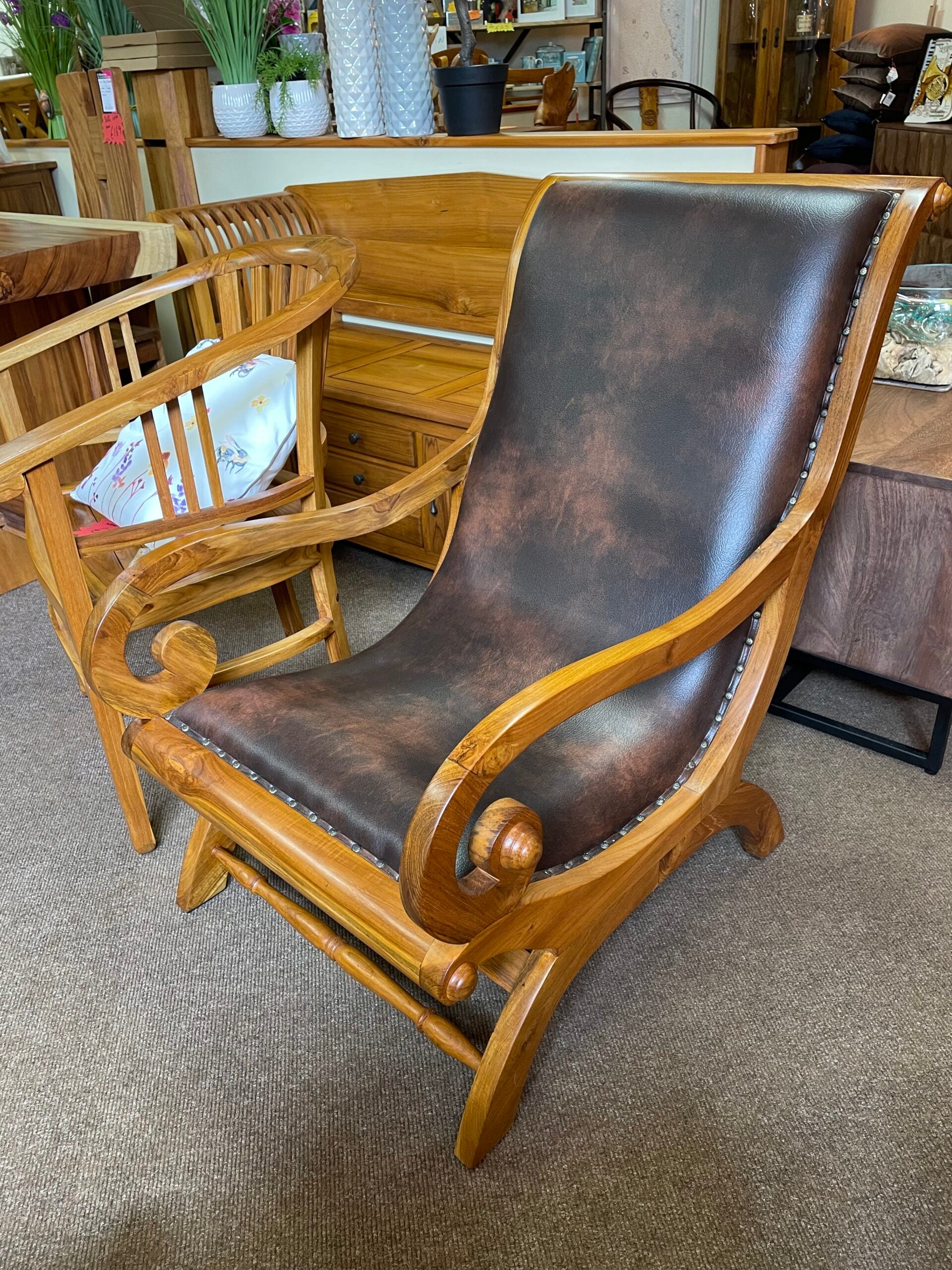 Chair Lazy Brown leatherette