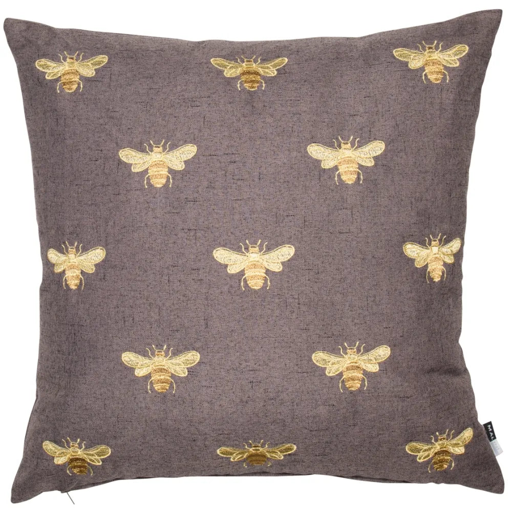 Bees on Faux Linen Emb ABEJA