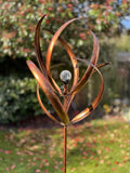 Knightsbridge Bronze Wind sculpture with solar bulb