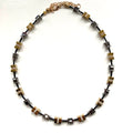 Black & Gold Hematite & Crystal Cube Necklace by Mishe designs