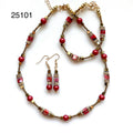 Teracotta and Gold gemstone set