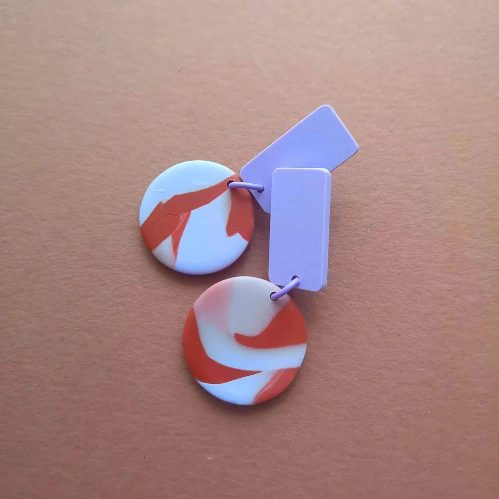 MARMO Lilac & Terracotta earrings