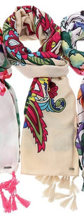 Scarf Colourful Florals Cream base Scarf Wrap