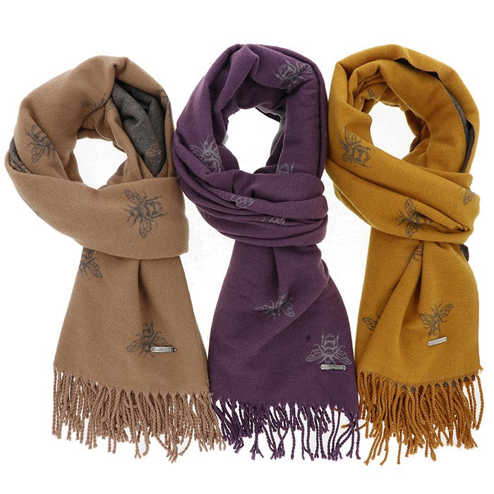 Scarf Two tone, Happy Bees, Beige