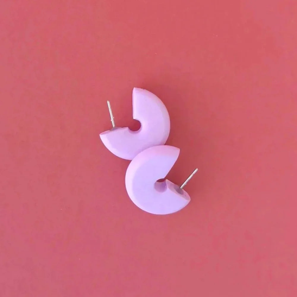 POPPY mini hoops, Lilac earrings
