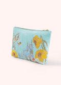 Wildflower Velvet Embroidered Zip Pouch by POWDER
