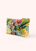 Spring Flora, Quilted Cotton Velvet Zip Pouch by POWDER