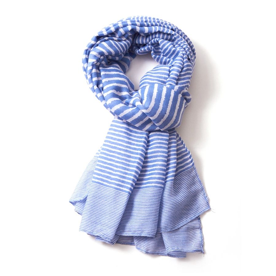 Scarf Cross Stripes Blue