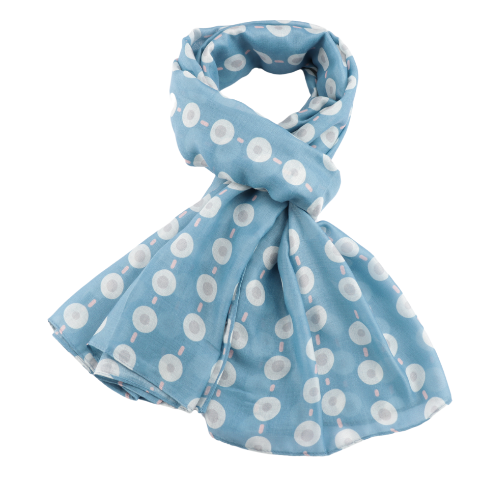Small Circles Scarf, Denim