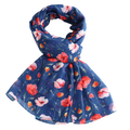 Navy poppy scarf