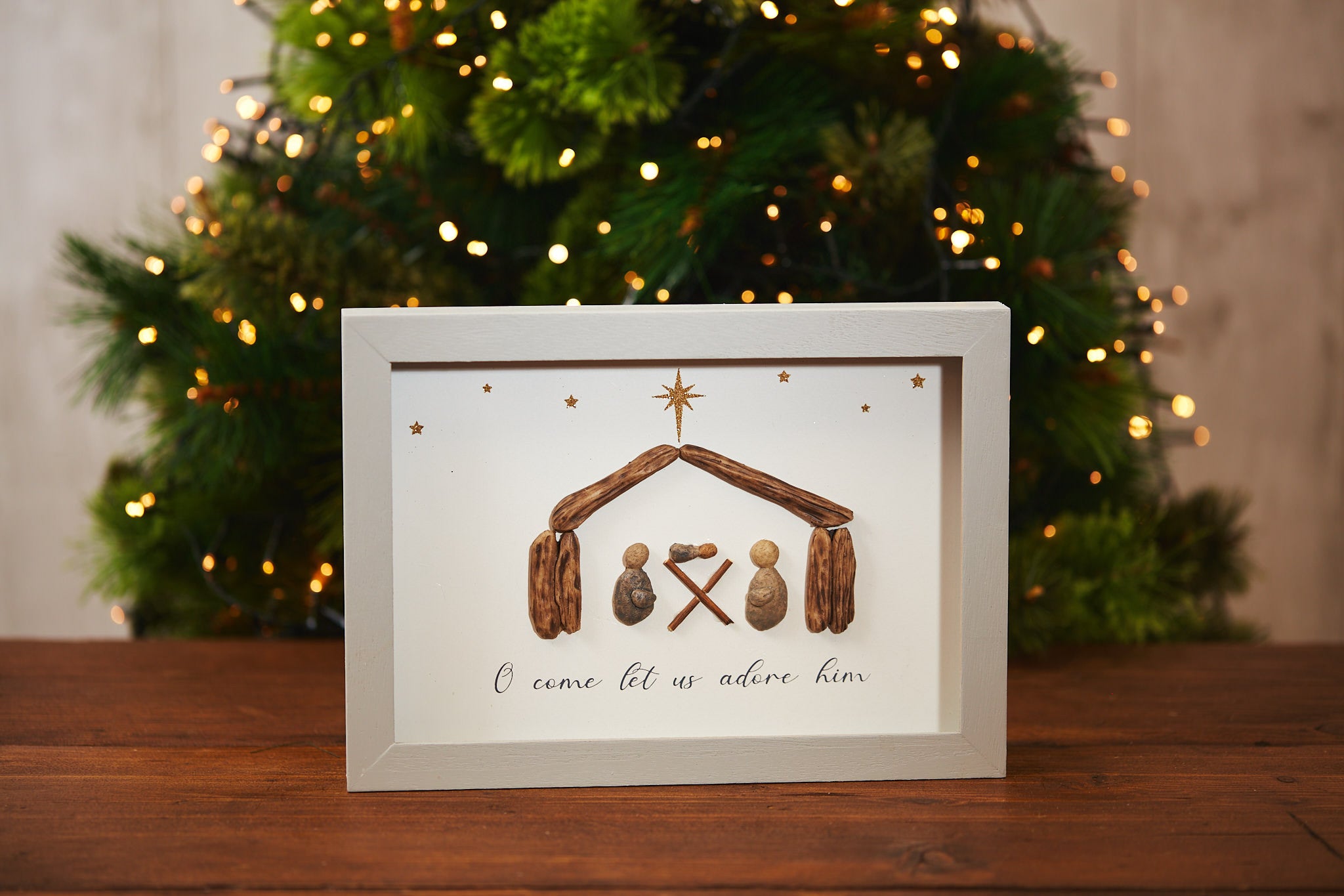 Nativity Pebble framed