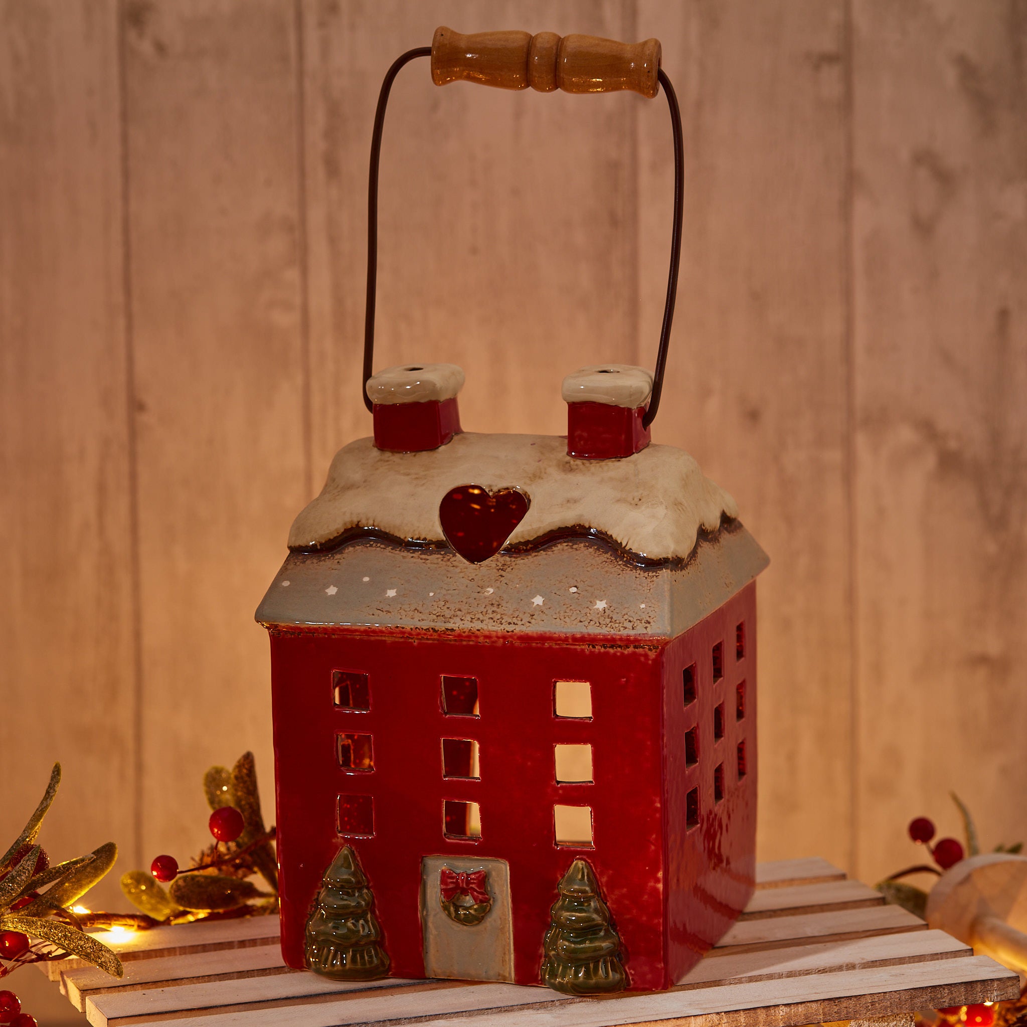 Red Christmas House T-Light
