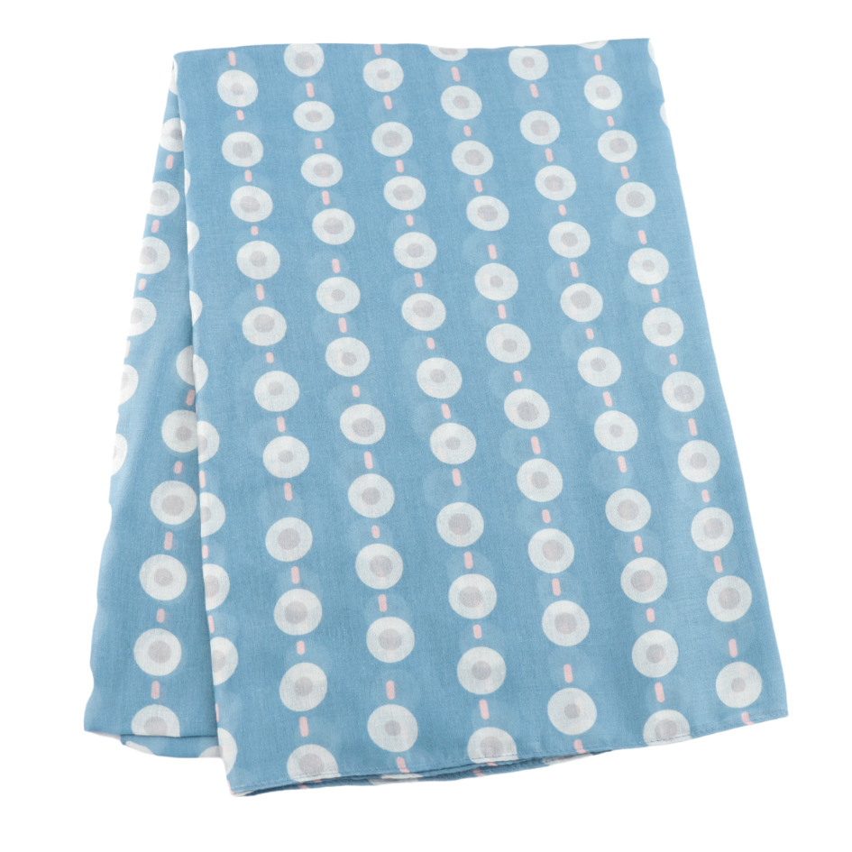 Small Circles Scarf, Denim