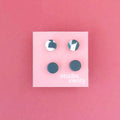 TINY DOTS stud set, Teal & Granite earrings