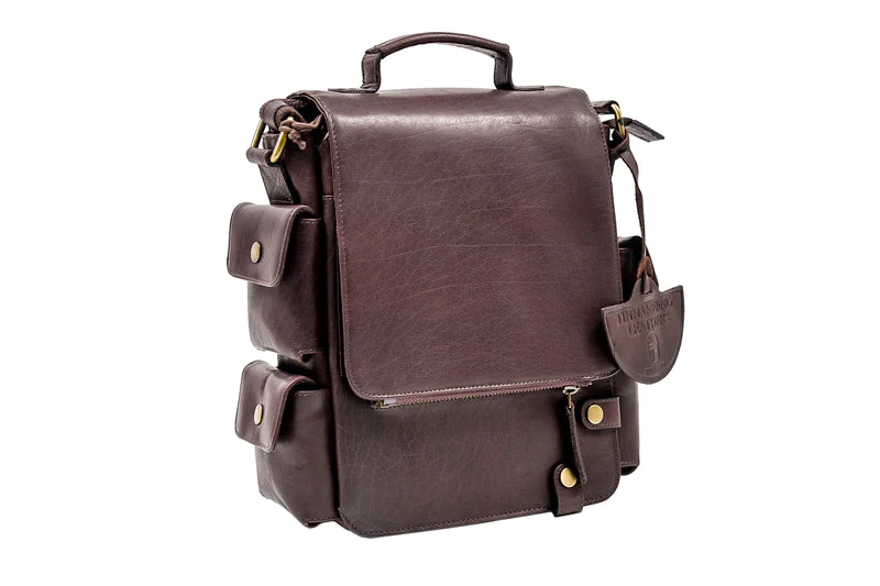 TINNAKEENLY Soft Irish Brown Leather Utility Bag