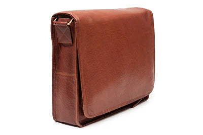 TINNAKEENLY Large Satchel Tan Leather Bag