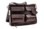 TINNAKEENLY Brown Leather MacBook Satchel