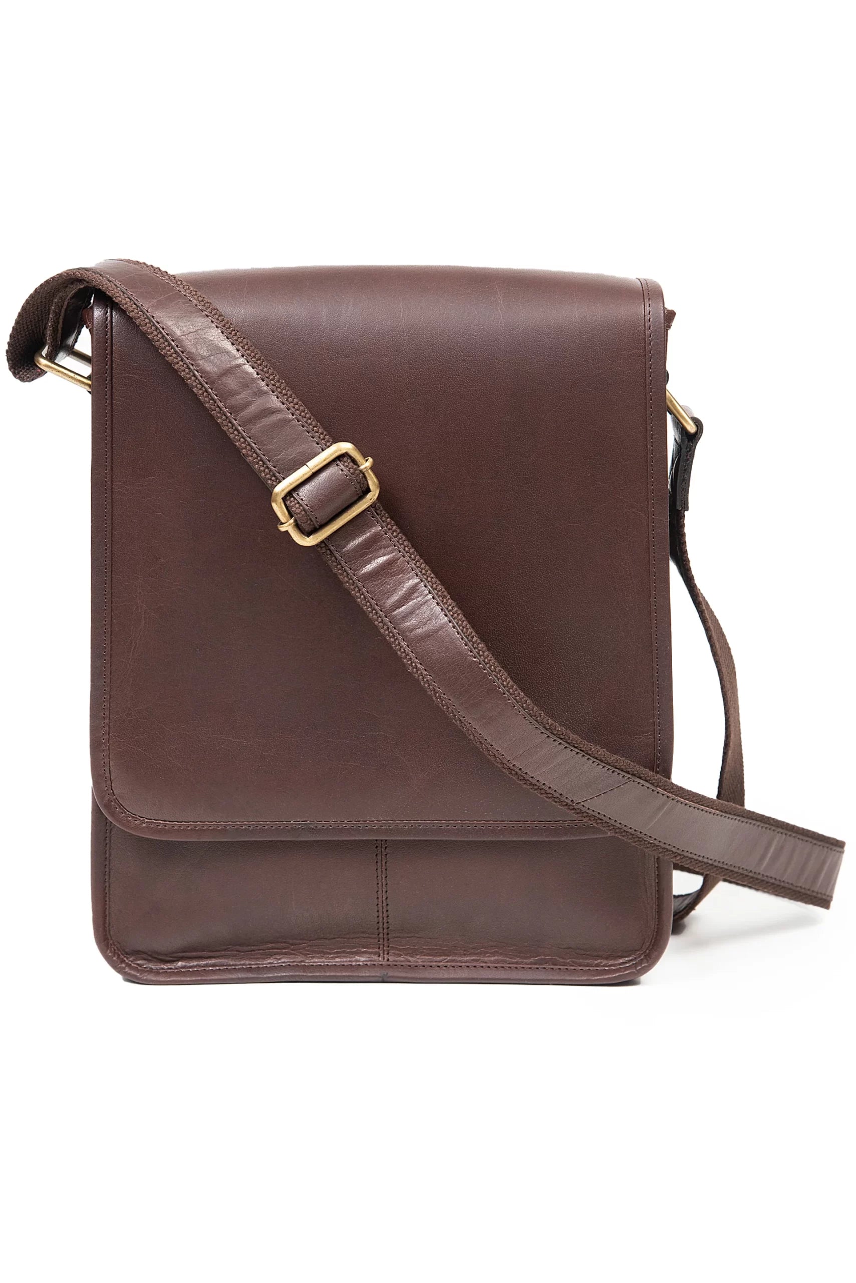 Tinnakeenly Brown Leather Messenger Bag