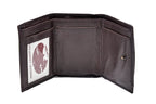Tinnakeenly Leather Tri Fold Wallet Purse Brown
