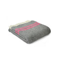 Slate & Pink Fishbone 2 Stripe Throw, 100% Wool