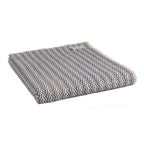 Cotton Herringbone Navy with Cream Throw