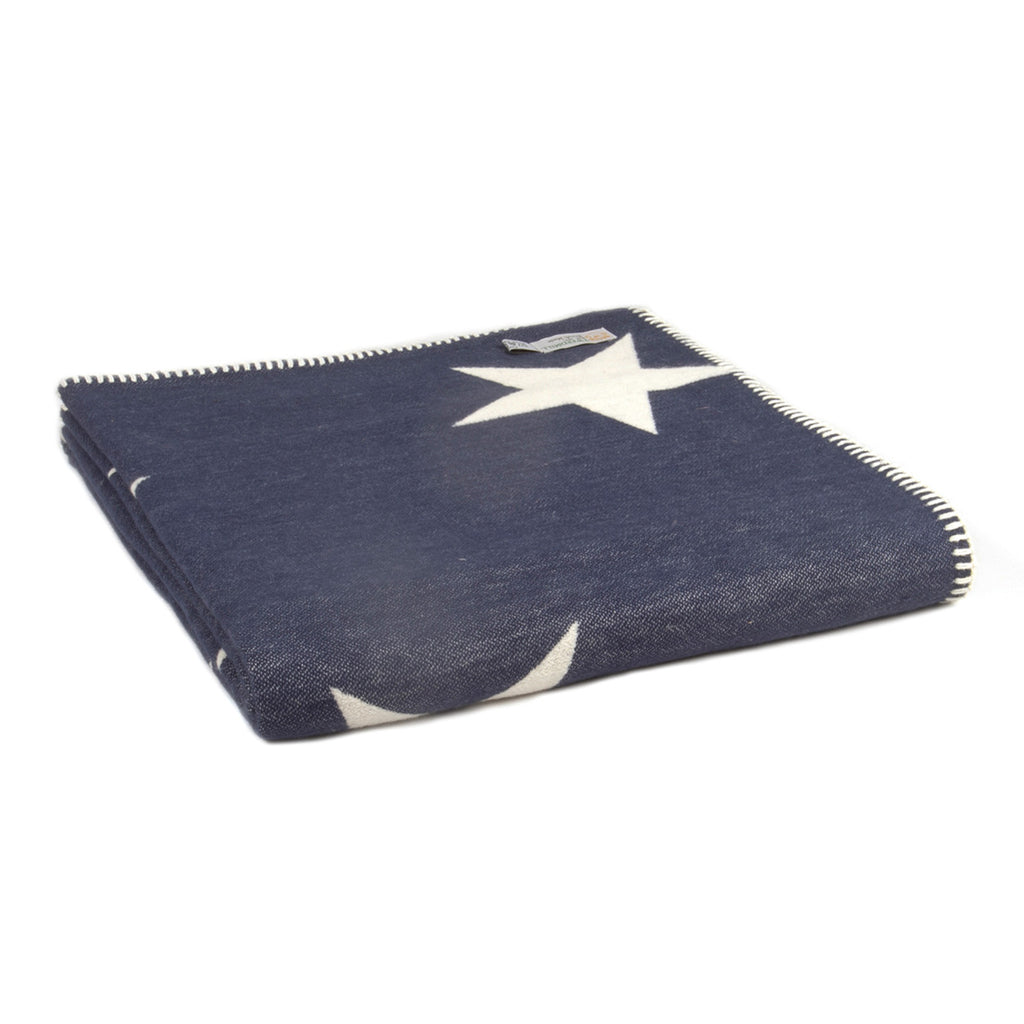 Cotton Star Navy and Cream Throw