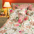 Bedspread, quilted Soft pink & green, reversible, Single