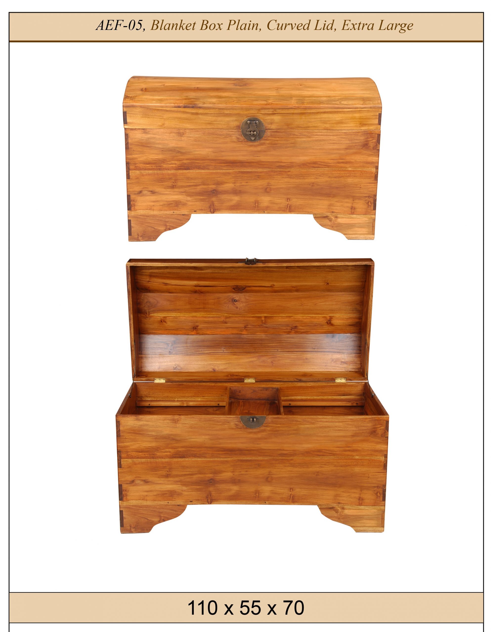 Blanket Box, Curved Lid, Extra Large Batavia Furniture & Gifts