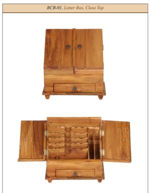 Batavia Solid Teak Letter Box with Closed Top
